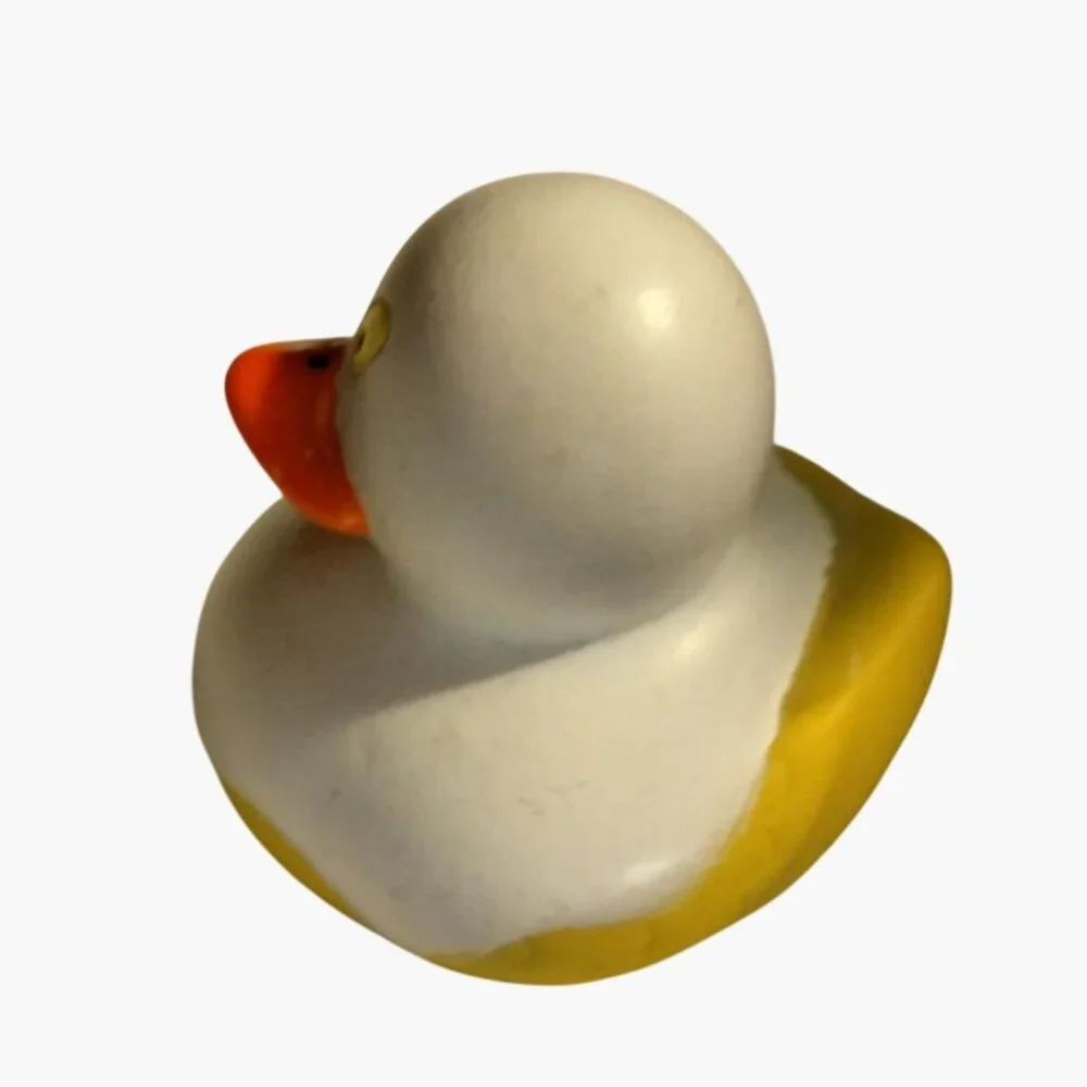 Rubber Ducky Ghost Duck Bath Toy White Yellow Small Collectible - Picture 3 of 6